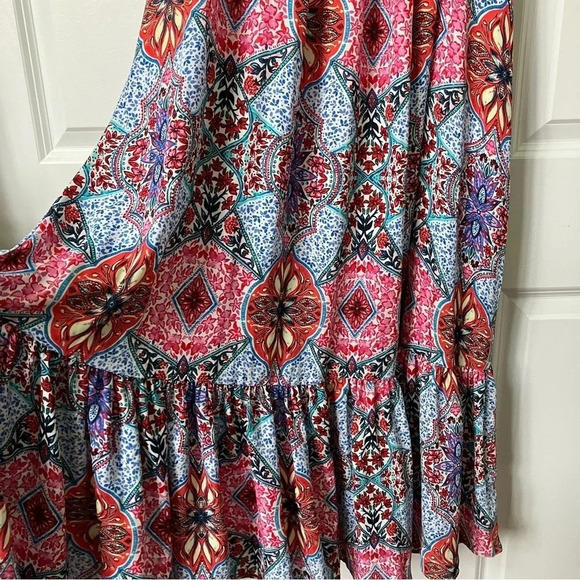 NWT Gap Floral Paisley Ruffle Trim Maxi Dress Boho Beach Coastal - Picture 5 of 8